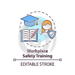 Workplace safety training concept icon