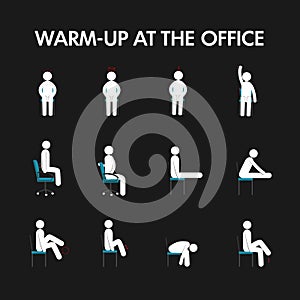 In the workplace stick man set