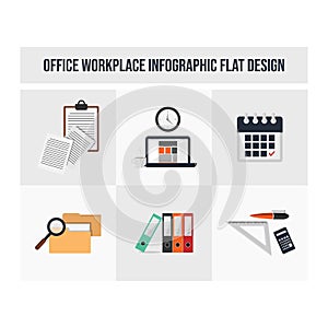 Workplace vector flat icon concept design