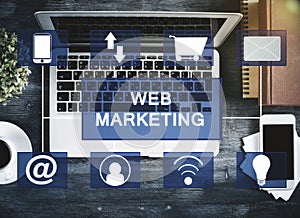 Workplace with web marketing interface