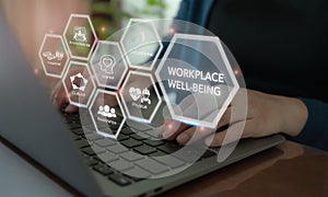 Workplace wellbeing concept. Creating employee benefits and satisfaction programs.