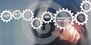 Workplace wellbeing concept. Creating employee benefits and satisfaction programs.