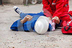 Workplace or work accident at construction site