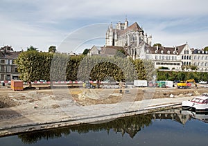 Works, arrangement quays of the Yonne river to Auxerre