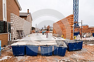 Works of construction of thermal clay block and concrete block