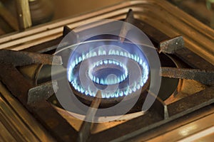 Works gas stove blue fire