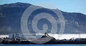 works in the port, Nuuk, Greenland