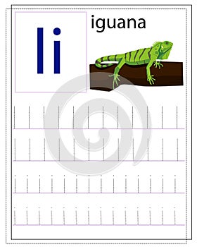 A worksheet for children with the letter I to learn the English alphabet