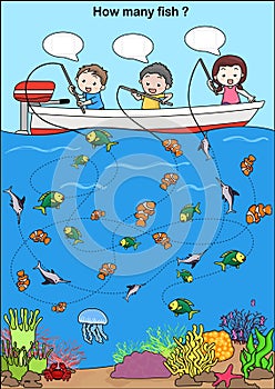 Worksheet for education - Counting fish