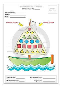 Worksheet: Identify & Count Basic Shapes