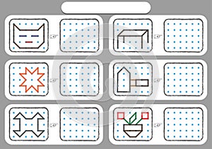 Worksheet for preschool kids, Dot to dot copy practice, copy the shapes, Visual perception activities,