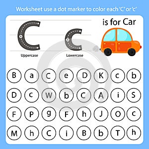 Worksheet use a dot marker to color each C