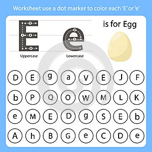 Worksheet use a dot marker to color each E