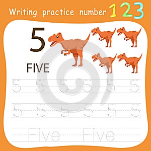 Worksheet Writing practice number five