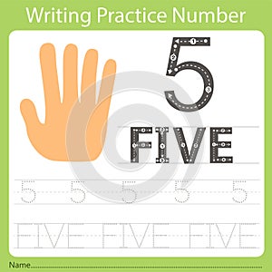 Worksheet Writing practice number five