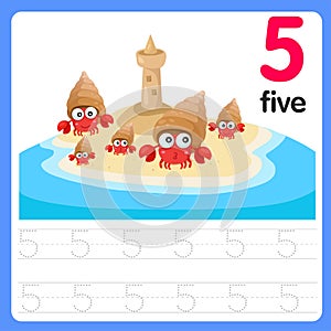 Worksheet Writing practice number five