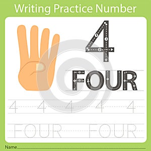 Worksheet Writing practice number four