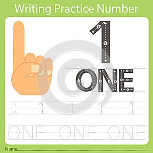 Worksheet Writing practice number one