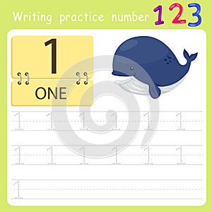 Worksheet Writing practice number one