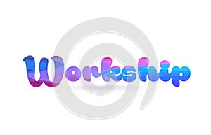 workship pink blue color word text logo icon photo
