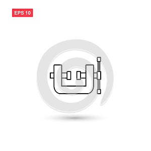 Workshop bench vise clamp vector isolated 6