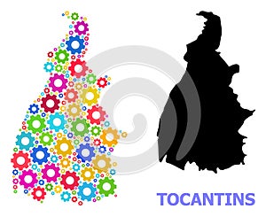 Workshop Composition Map of Tocantins State of Multi-Colored Wheels