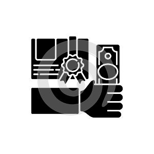 Workshop fee black glyph icon