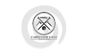 Workshop handyman logo template vector icon illustration