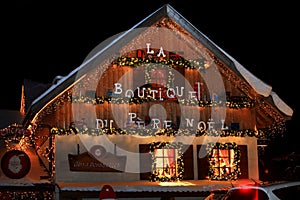 Workshop Santa Claus wooden house facade