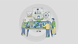 A workshop setting where participants engage with interactive simulations illustrating realworld applications of