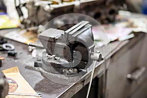 Workshop Tool for Clamping and Securing Objects During Metalworking Tasks photo