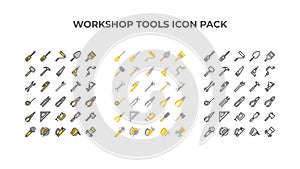 Workshop tools icon collection