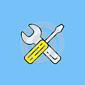 Workshop tools line icon
