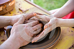 Workshop of ukrainian traditional handmade ceramic pots