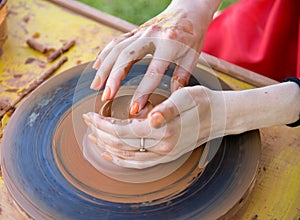 Workshop of ukrainian traditional handmade ceramic pots