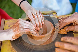 Workshop of ukrainian traditional handmade ceramic pots