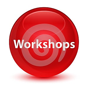 Workshops glassy red round button