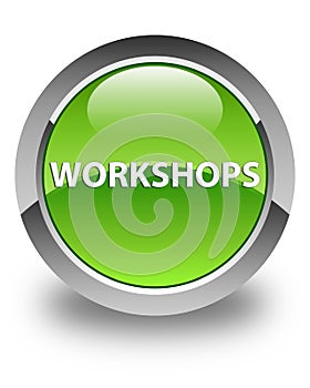 Workshops glossy green round button