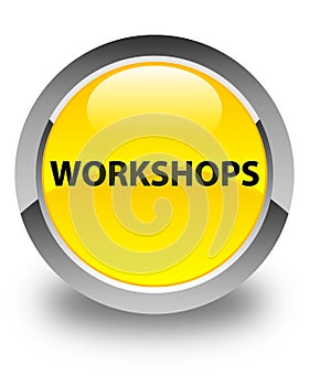 Workshops glossy yellow round button