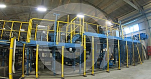 Workshops of the new plant. Modern equipment in the workshop of the production enterprise.