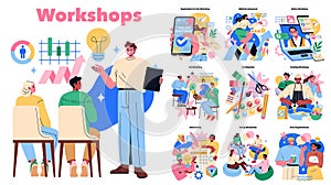 Workshops. Flat Vector Illustration