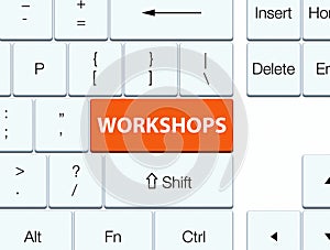 Workshops orange keyboard button