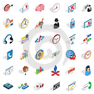 Worksite icons set, isometric style