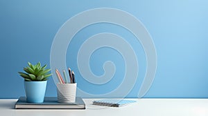 workspace blue notebook