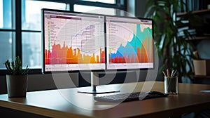 workspace computer screen in office