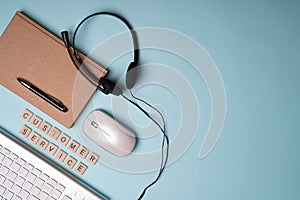 Workspace of a customer services employee