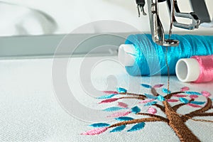 workspace in the embroidery machine