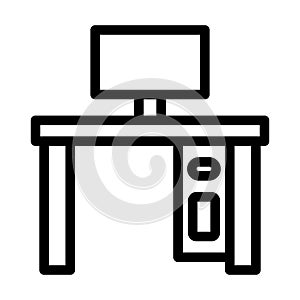 Workspace Vector Thick Line Icon For Personal And Commercial Use