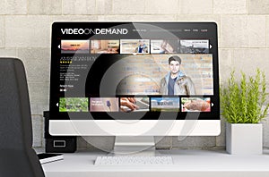workspace with video on demand