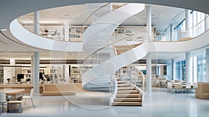 Workspaces with unique and contemporary spiral staircase designs photo